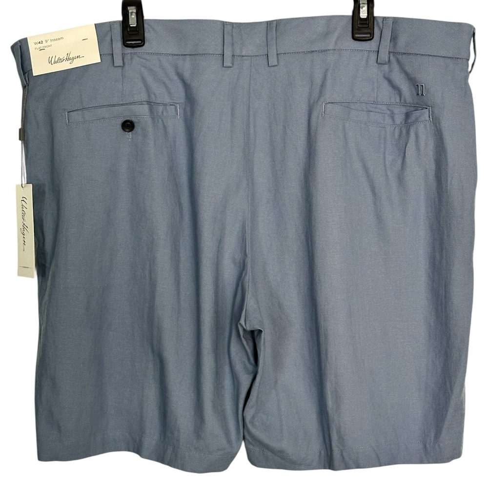 Walter Hagen Men's Clubhouse Linen Shorts - Size 42 - NWT Color: Grey Sky - Picture 2 of 6